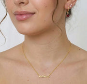 Mama necklace 14K gold plated with delicate pendant and adjustable chain, ideal gift for mom, motherhood necklace jewelry, dainty gold necklace for layering with chain necklaces and hoop earrings